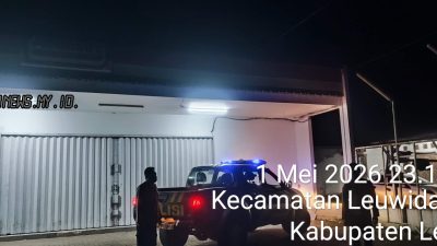 Anggota Polsek Leuwidamar Polres Lebak, Patroli Malam Hari Guna Mencegah Gangguan Kamtibmas.