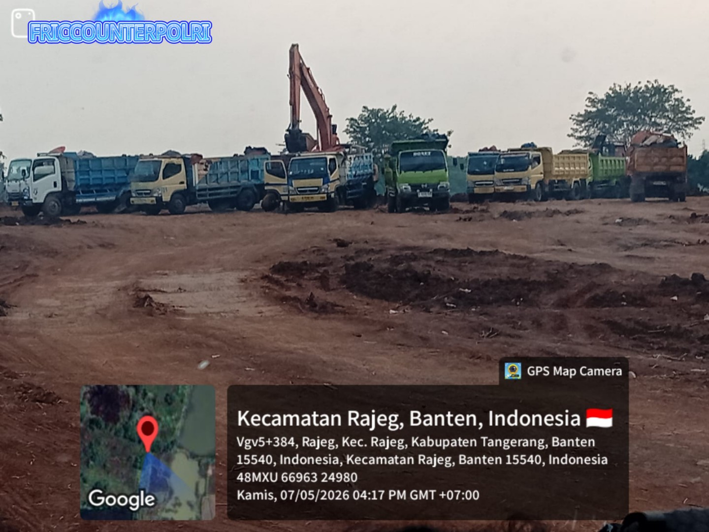 Tambang Galian C Diduga Ilegal Beroperasi di Rajeg Kabupaten Tangerang, FRIC DPW Banten Minta APH Segera Tindak Tegas