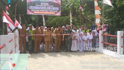 Danramil 03/TG Bersama Forkopimcam Hadiri Acara Peusijuk Dan Peresmian Jembatan Aramco Alur Pungkeh